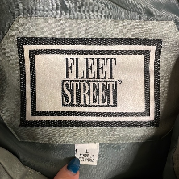 FLEET STREET women’s oversized trench coat green removable hood adjust waist L - Picture 11 of 17